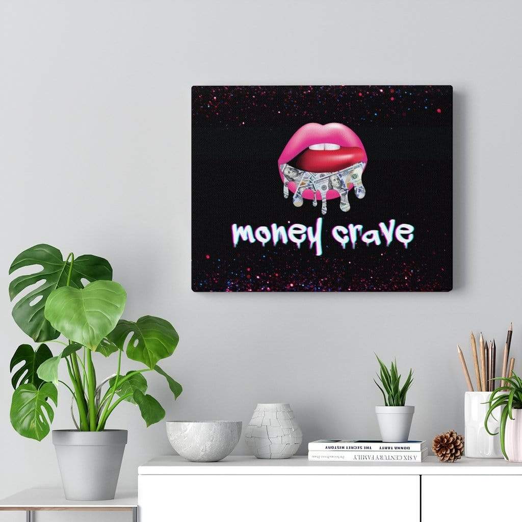 Money Crave Lips Canvas Wall Art