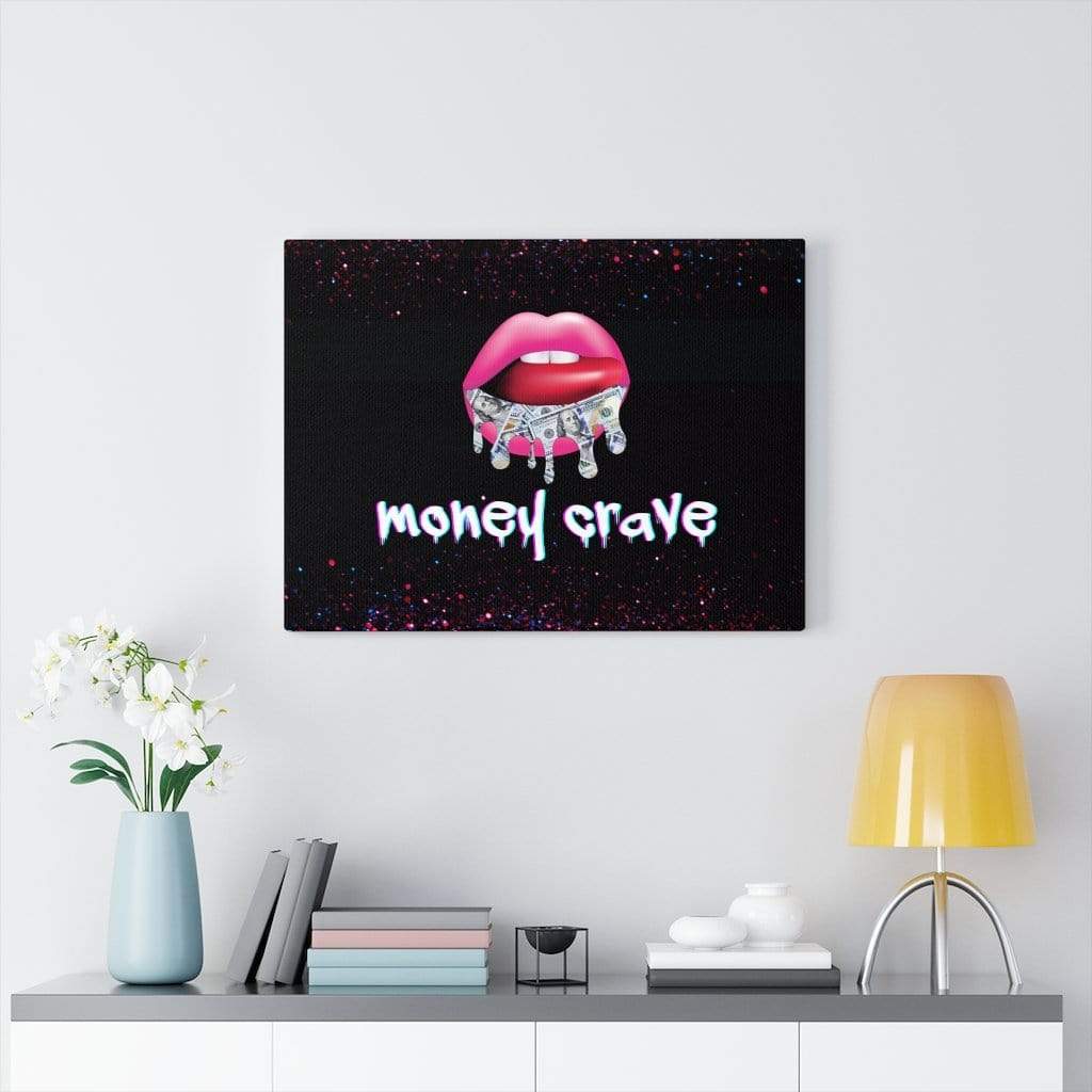 Money Crave Lips Canvas Wall Art